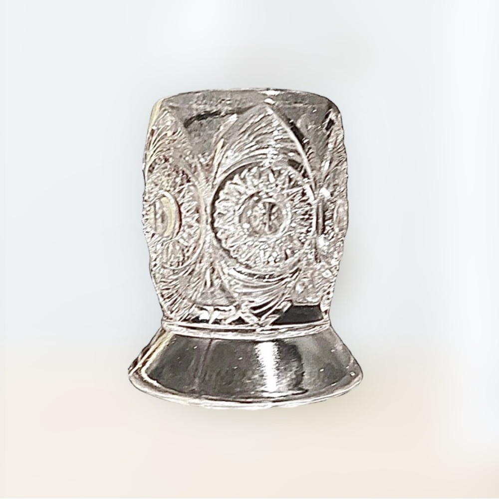 Circa 1900 EAPG Bullseye & Fan Glass Toothpick Holder (United States Glass Co)